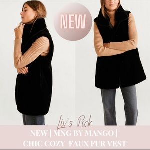 NWT | MNG BY MANGO | CHIC COZY  FAUX FUR VEST | SIZE MEDIUM